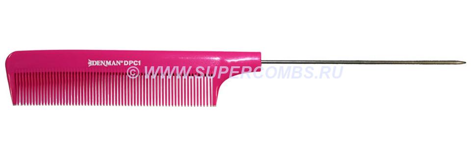 Расчёска Denman Precision Comb DPC1 Pink, с металлическим хвостиком 