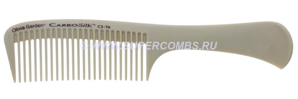 Расчёска Olivia Garden CarboSilk Tech Combs CS-T6, бежевая