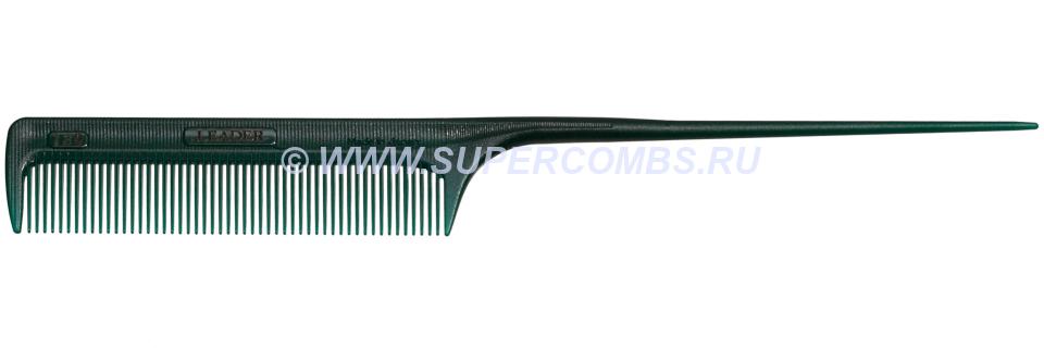 Расчёска c хвостиком Leader Comb Ultem SP #139 Tail Comb, прозрачная зелёная