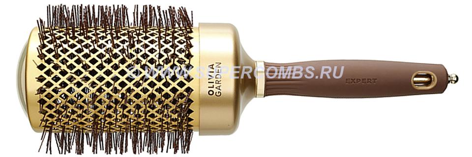 Термобрашинг Olivia Garden EXPERT BLOWOUT SHINE Wavy Bristles Gold&Brown, 65 мм