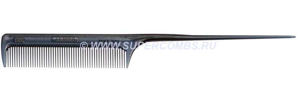 Расчёска c хвостиком Leader Comb Ultem SP #139 Tail Comb, прозрачная тёмно-синяя