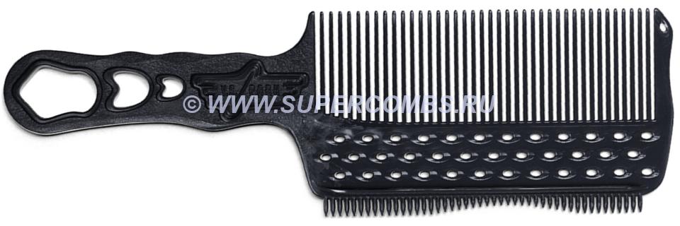 Расчёска Y.S.Park s282LT Clipper Comb Carbon Soft, c гребёнкой и направляющей, для левшей, карбон