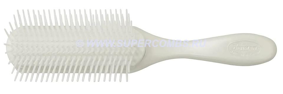 Щётка для волос Denman D4 Light Pure White, 9 рядов, бежевая (слоновой кости)