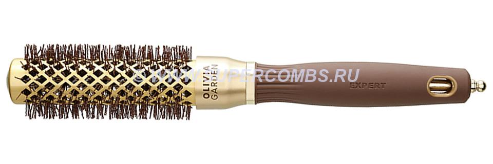 Термобрашинг Olivia Garden EXPERT BLOWOUT SHINE Wavy Bristles Gold&Brown, 25 мм