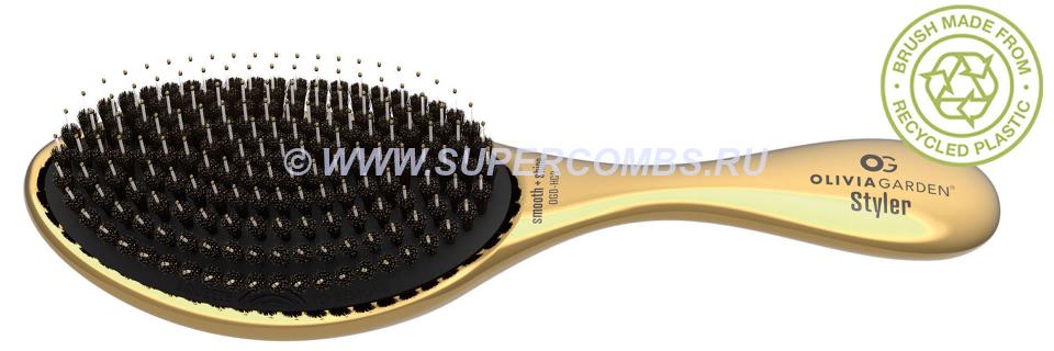 Щётка для волос, гладкость и блеск Olivia Garden OGD-HC3 LUXE AURORA Styler, золотая