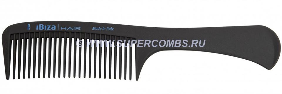 Гребень с ручкой Ibiza Hair Detangle Handle Comb Сarbon, карбоновый