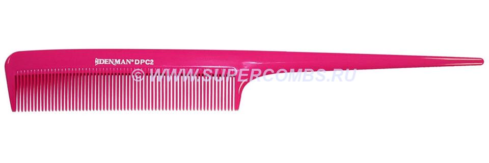 Расчёска Denman Precision Comb DPC2 Pink, с хвостиком